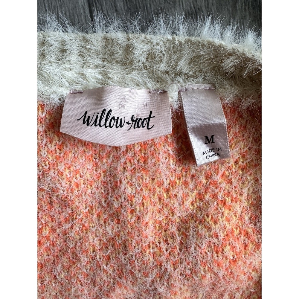 Willow + Root Floral Fuzzy Cardigan Sweater - Talla M - Boho Retro Style. - Picture 4 of 16